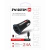 Ładowarka samochodowa SWISSTEN 12W, 2-portowy, USB-A, kabel microUSB