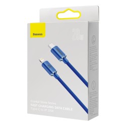 Baseus kabel Crystal Shine USB-C - Lightning 1,2 m 20W niebieski