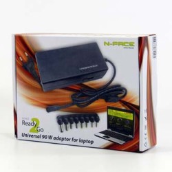 N-Face Uniwersalny zasilacz do notebooków 110-220V (el.síť), 12-24V, ładowanie laptopa, włącznik zasilania, EOL