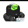 Green Cell Snap Type 2 EV ładowania kabel 22 kW 5 m do Tesla Model 3 S X Y, VW ID.3, ID.4, ID.5, Kia EV6, Audi E-Tron, Fiat 500e