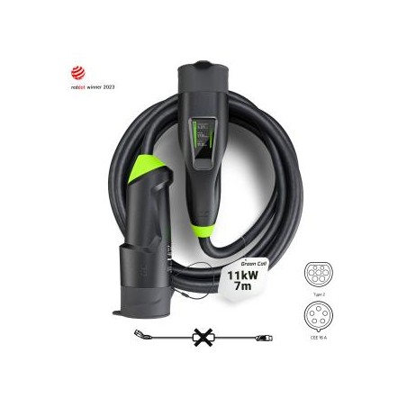 Green Cell Habu EV Mobile ładowarka 11 kW 7 m Type 2 to CEE 16 A do ładowania pojazdy elektryczne EV PHEV 2in1 Wallbox z GC App
