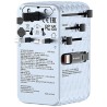 Verbatim, Adapter podróżny Charge ,n, Travel GaN III 1x USB-C, 1X USB-A + 2x zintegrowane kable USB-C, niebieska, 70 W