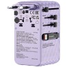 Verbatim, Adapter podróżny Charge ,n, Travel GaN III 1x USB-C, 1X USB-A + 2x zintegrowane kable USB-C, fioletowy, 70 W