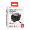 Verbatim, Adapter podróżny Charge ,n, Travel GaN III 2x USB-C, 2X USB-A + 1x zintegrowany kabel USB-C, czarna, 100 W