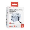 Verbatim, Adapter podróżny Charge ,n, Travel GaN III 2x USB-C, 2X USB-A + 1x zintegrowany kabel USB-C, niebieska, 100 W