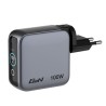 Verbatim, Mini ładowarka GaN z wyświetlaczem i kablem 2 x USB-C / 1 x USB-A, szara, 100 W, Wbudowane zabezpieczenie nadprądowe