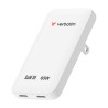 Verbatim, Ładowarka Essentials Slim GaN USB-C1 PD 3.0 , USB-C2 PD 3.0, biała, 65W