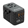 Verbatim, Adapter podróżny World-to-World UTA-05 GaN III 2x USB-C PD, QC 4+,  2x USB-A, czarna, 65 W