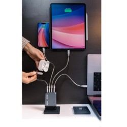 Verbatim, Ładowarka GaN USB 3.0, USB C, szara, 100 W, wymienne końcówki  C,G,A