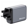 Verbatim, Ładowarka GaN USB 3.0, USB C, szara, 100 W, wymienne końcówki  C,G,A