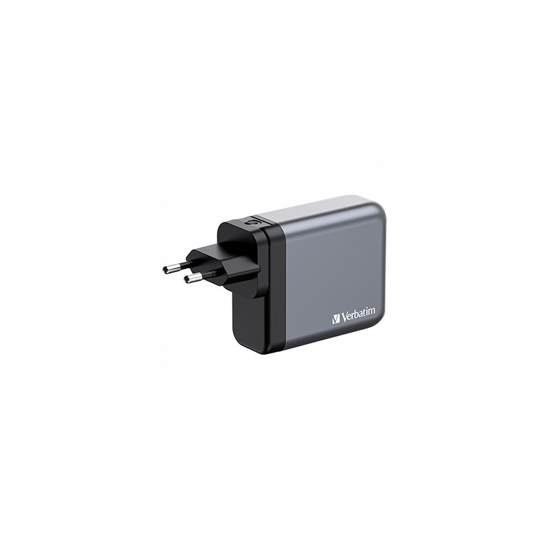 Verbatim, Ładowarka GaN USB 3.0, USB C, szara, 140 W, wymienne końcówki  C,G,A
