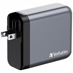 Verbatim, Ładowarka GaN USB 3.0, USB C, szara, 140 W, wymienne końcówki  C,G,A