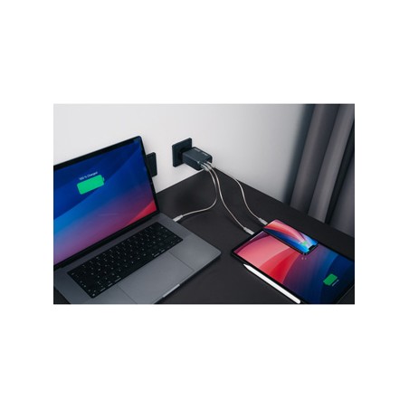 Verbatim, Ładowarka GaN USB 3.0, USB C, szara, 200 W, wymienne końcówki  C,G,A