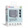 Verbatim, Ładowarka GaN USB 3.0, USB C, szara, 240 W, wymienne końcówki  C,G,A