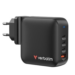 Verbatim, Ładowarka GaN USB 3.0, USB C, szara, 165 W, wymienne końcówki  C,G,A