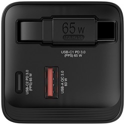 Verbatim, Ładowarka GaN USB 3.0, USB C, szara, 65 W, wymienne wtyczki C, G, A, ze zintegrowanym kablem