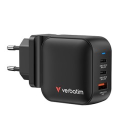 Verbatim, Ładowarka GaN USB 3.0, USB C, szara, 70W, wymienne końcówki  C,G,A