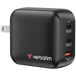 Verbatim, Ładowarka Mini GaN 2 x USB-CR PD 100W a 1 x USB-A QC 3.0, szara, 100 W, wymienne końcówki  C,G,A, EOL