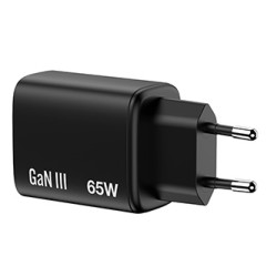Verbatim Essentials, Ładowarka sieciowa GaN USB-A QC 3.0, 2 USB-C PD 3.0, czarna, 65W
