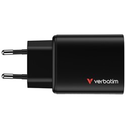 Verbatim Essentials, Ładowarka sieciowa GaN USB-A QC 3.0, 2 USB-C PD 3.0, czarna, 65W