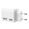 Verbatim Essentials, Ładowarka sieciowa GaN USB-A QC 3.0, 2 USB-C PD 3.0, biała, 65W