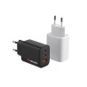 Verbatim Essentials, Ładowarka sieciowa GaN USB-A QC 3.0, 2 USB-C PD 3.0, biała, 65W
