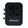 Verbatim, Adapter podróżny World-to-World Verbatim UTA-01 USB-A, czarny, 12 W