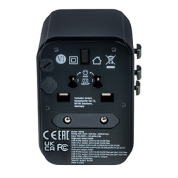 Verbatim, Adapter podróżny World-to-World Verbatim UTA-03 USB-A, USB-C, czarny, 30 W