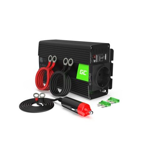 Green Cell power falownik 24V to 230V 300W/600W zmodyfikowane sine wave