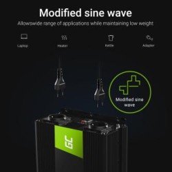Green Cell power falownik 24V to 230V 2000W/4000W modyfikowana sinusoida
