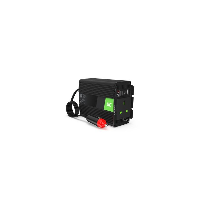 Green Cell power falownik 24V to 230V 150W/300W czysta sinusoida UK PLUG