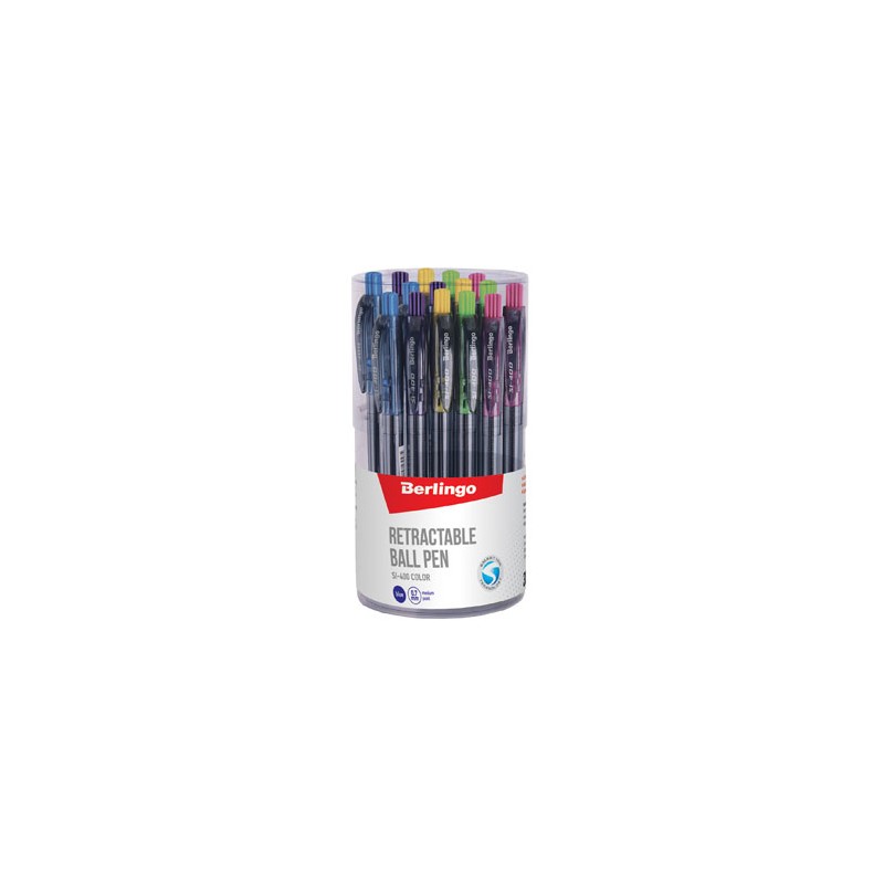 Berlingo, długopis automatyczny kulkowe, niebieskie, 30szt, 0.7mm, SI-400 COLOR