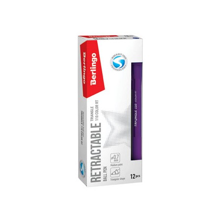 Berlingo, pióro kulkowe, niebieskie, 12szt, 0.7mm, Triangle 110 RT color