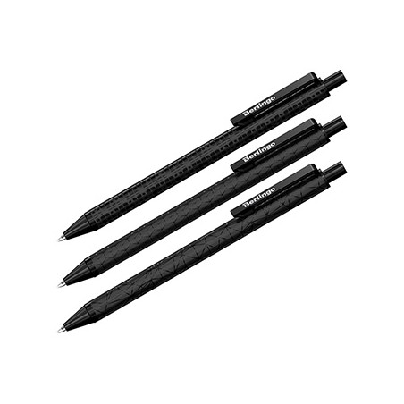 Berlingo, długopis automatyczny kulkowe, niebieskie, 24szt, 0.7mm, Double black