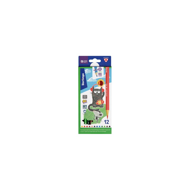 Berlingo, kredki color, 12szt, 0.5mm, SuperSoft