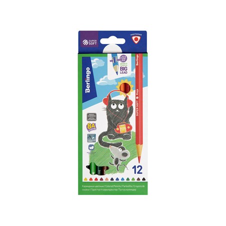 Berlingo, kredki color, 12szt, 0.5mm, SuperSoft