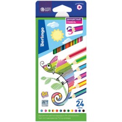 Berlingo, kredki dwukolorowe, color, 12szt, SuperSoft