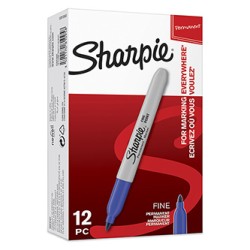 Sharpie, pisak Fine, niebieski, 12szt, 0.9mm, stały atrament, EOL