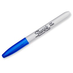 Sharpie, pisak Fine, niebieski, 12szt, 0.9mm, stały atrament, EOL