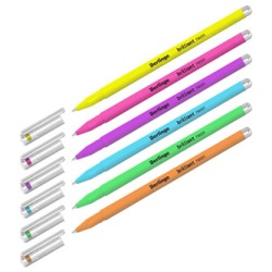 Berlingo, roller żelowy, color, set 6 ksszt, 0.8mm, Brilliant Neon
