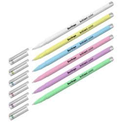 Berlingo, roller żelowy, color, 6szt, 0.8mm, Brilliant Pastel