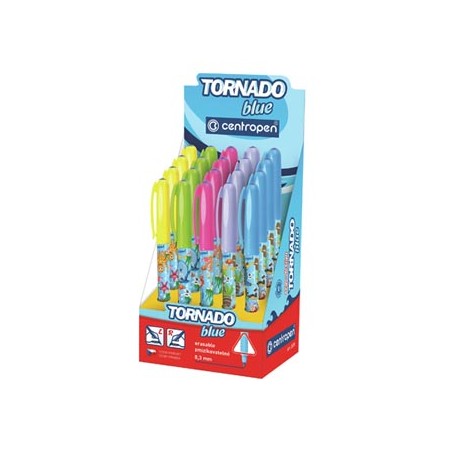 Centropen, zestaw Tornado 2675, niebieski, 20szt, 0.3mm, zmazywalny, BLUE