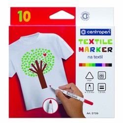 Centropen, zestaw pisaków do tkanin 2739, color, 10szt, 1.8mm, odporny na UV