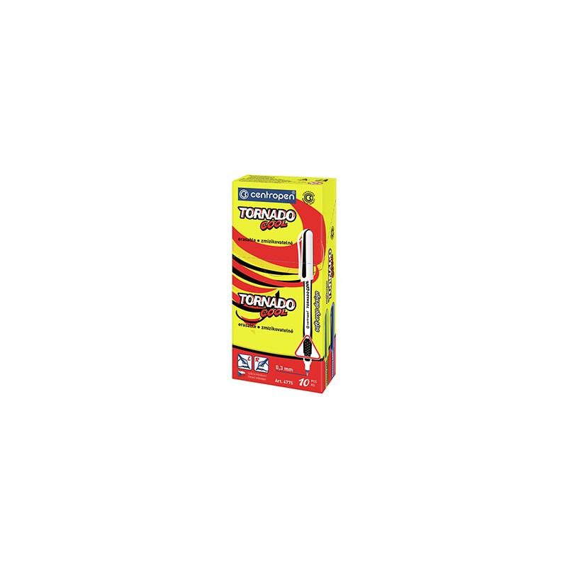 Centropen, zestaw Tornado 4775, niebieski, 10szt, 0.3mm, zmazywalny, COOL