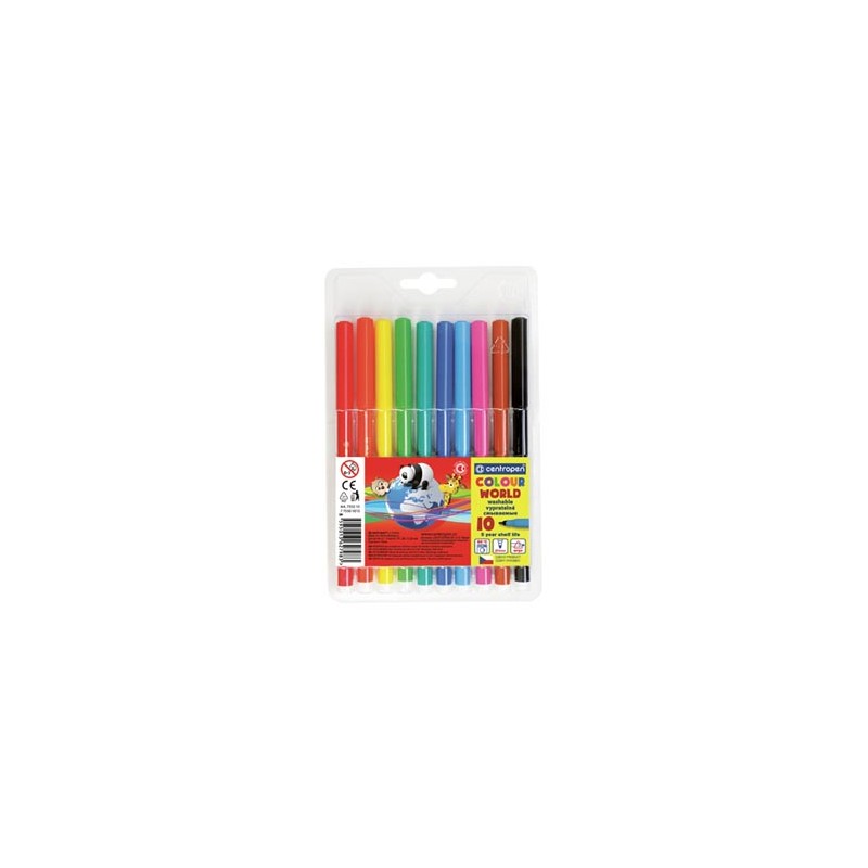 Centropen, zestaw przyborów do malowania 7550, color, 10szt, 1mm, cylindryczna końcówka odporna na nacisk