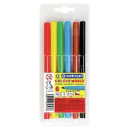 Centropen, zestaw przyborów do malowania 7550, color, 6szt, 1mm, cylindryczna końcówka odporna na nacisk