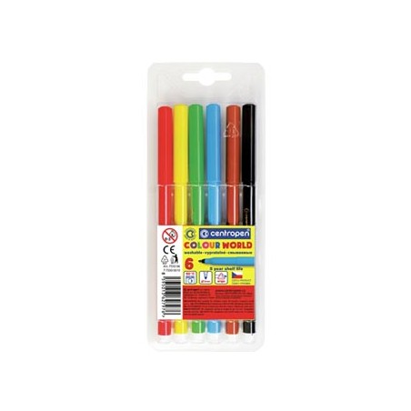 Centropen, zestaw przyborów do malowania 7550, color, 6szt, 1mm, cylindryczna końcówka odporna na nacisk