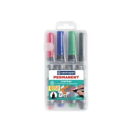Centropen, zestaw markerów 8510, color, 4szt, 2.5mm, na bazie alkoholu, cena za 1 szt