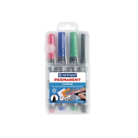 Centropen, zestaw markerów 8566, color, 4szt, 2.5mm, na bazie alkoholu