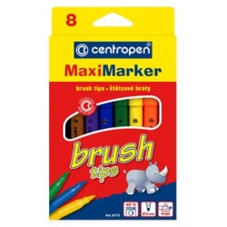 Centropen, zestaw przyborów do malowania 8773, color, 8szt, 1,5-4mm, zmywalne, spieralne, grot w kształcie pędzla